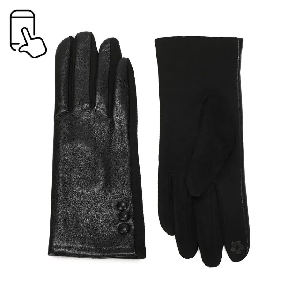 Gallantry Paris Bouton Chic gants tactiles hiver noir