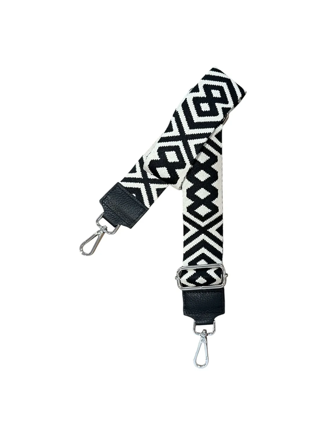 Hexagone Cuir Boem anse sac nylon aqua tressé 5 cm