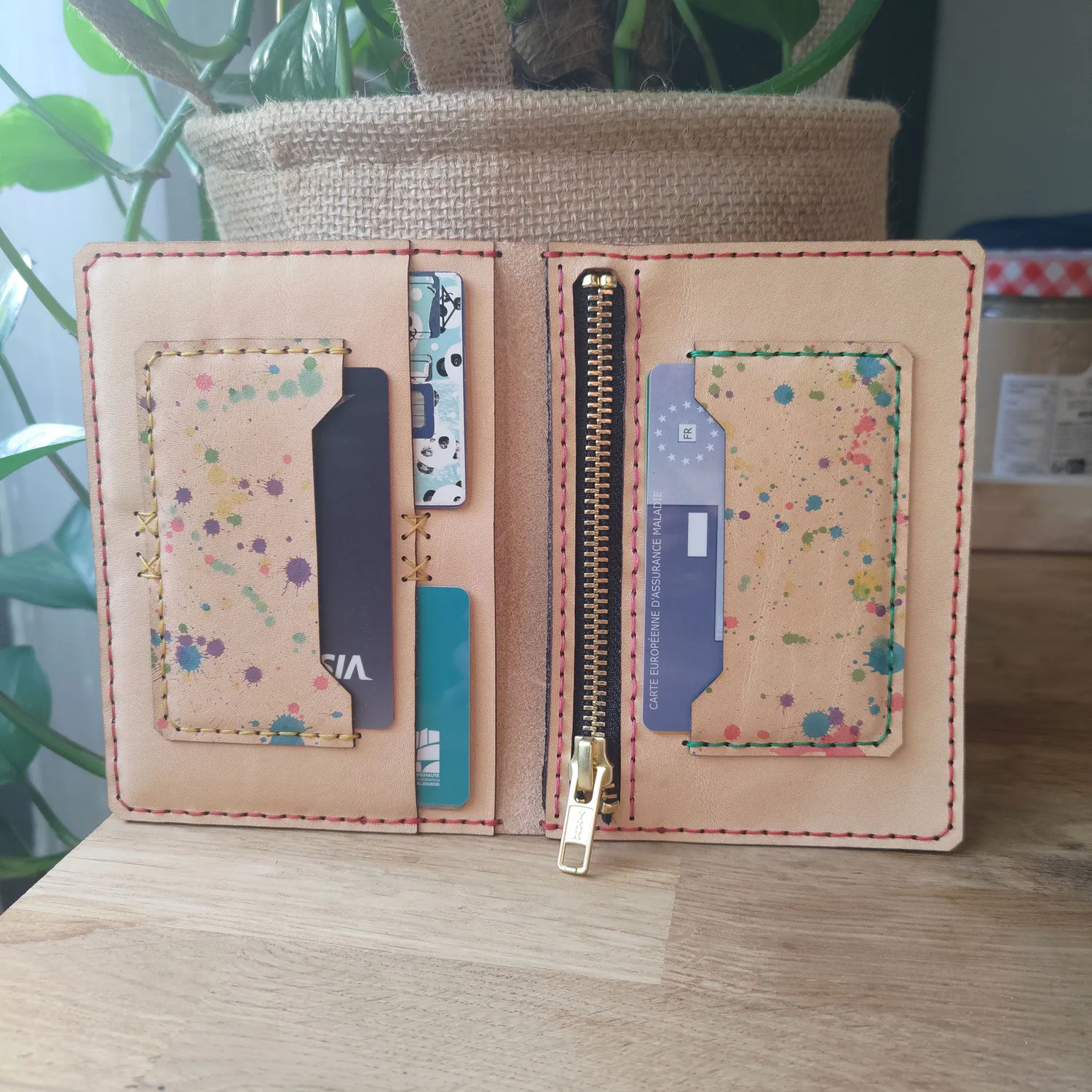 CagnaCuir Atelier Big Boss portefeuille cuir splash 8 cartes