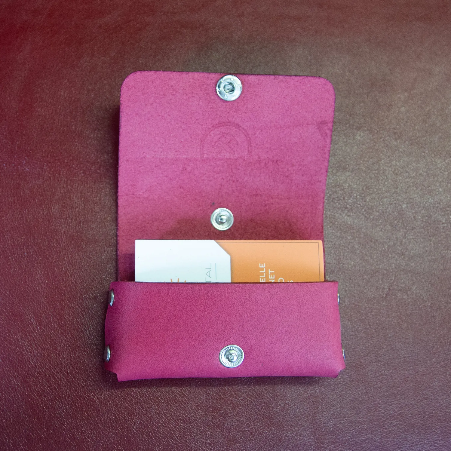 CagnaCuir Atelier Le Technique porte-cartes cuir fuschia