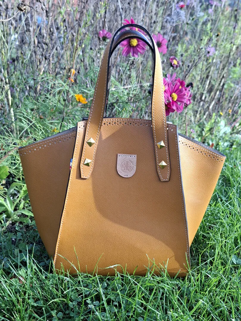 Atelier Anne R sac cabas cuir Epsom moutarde doublé