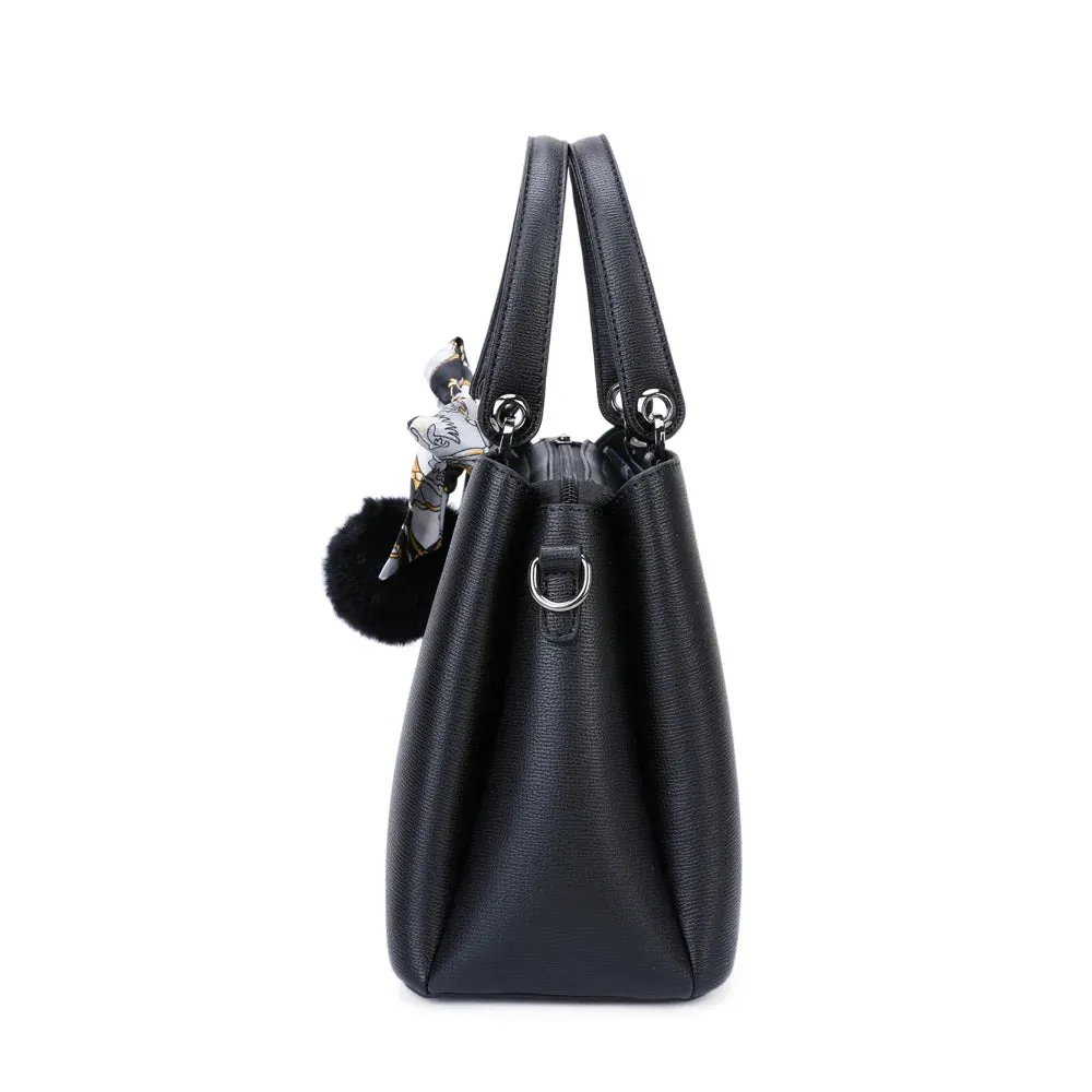 Gallantry Coquette sac à main noir à pompon foulard