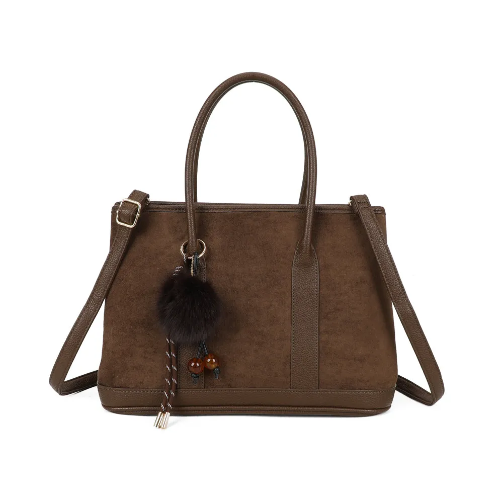 Gallantry Paris Cléane Sac à main Taupe Foncé Pompon