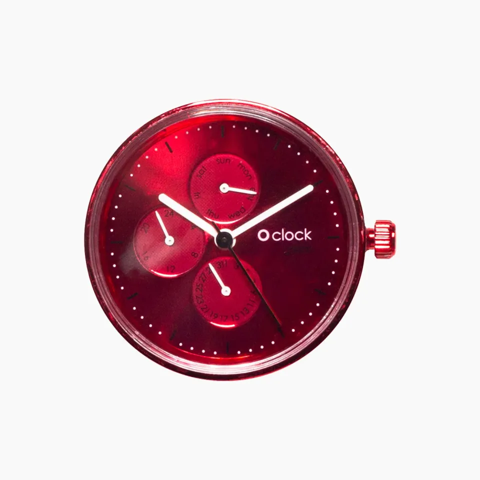 O bag O Clock Great Date Soleil Amaranth montre amarante