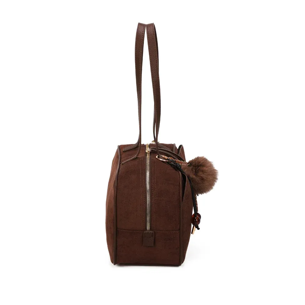 Gallantry Paris Ovalia sac à main épaule coffee suédine