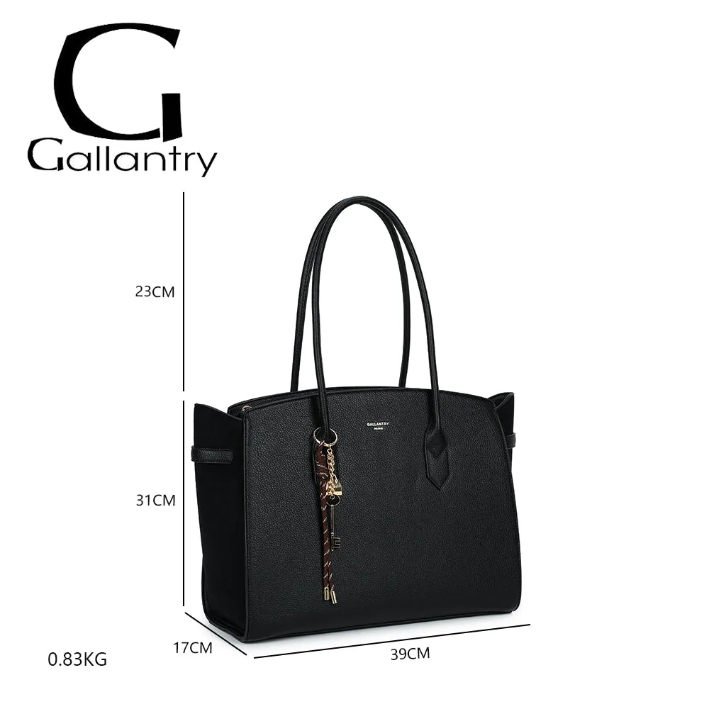 Gallantry Paris La Chiara cabas zippé taupe foncé grainé