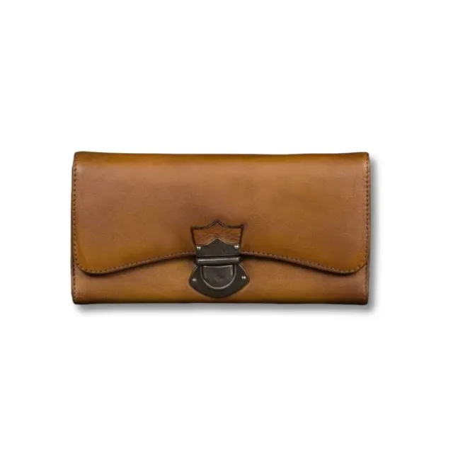 Maison Sacoches Léora pochette vintage chocolat cuir véritable