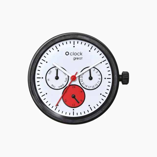 O bag O clock great Great Date mécanisme montre blanc rouge noir