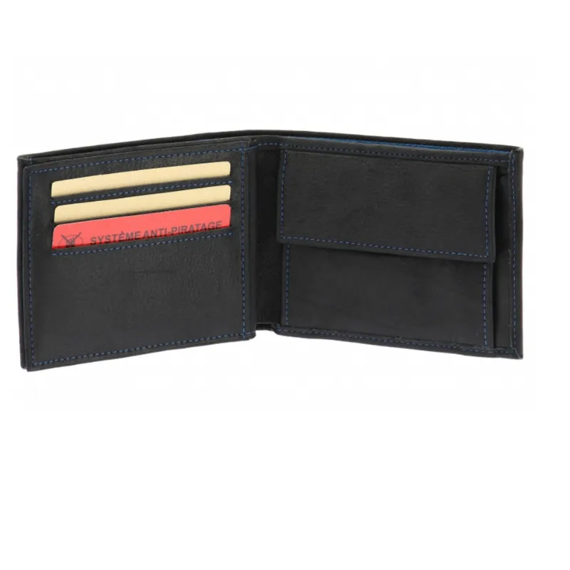 Hexagone Cuir AA Horizon portefeuille noir