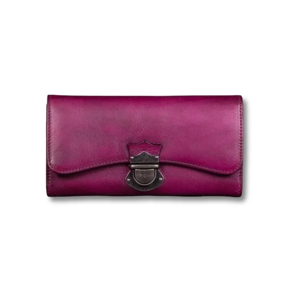 Maison Sacoches Léora pochette vintage chocolat cuir véritable