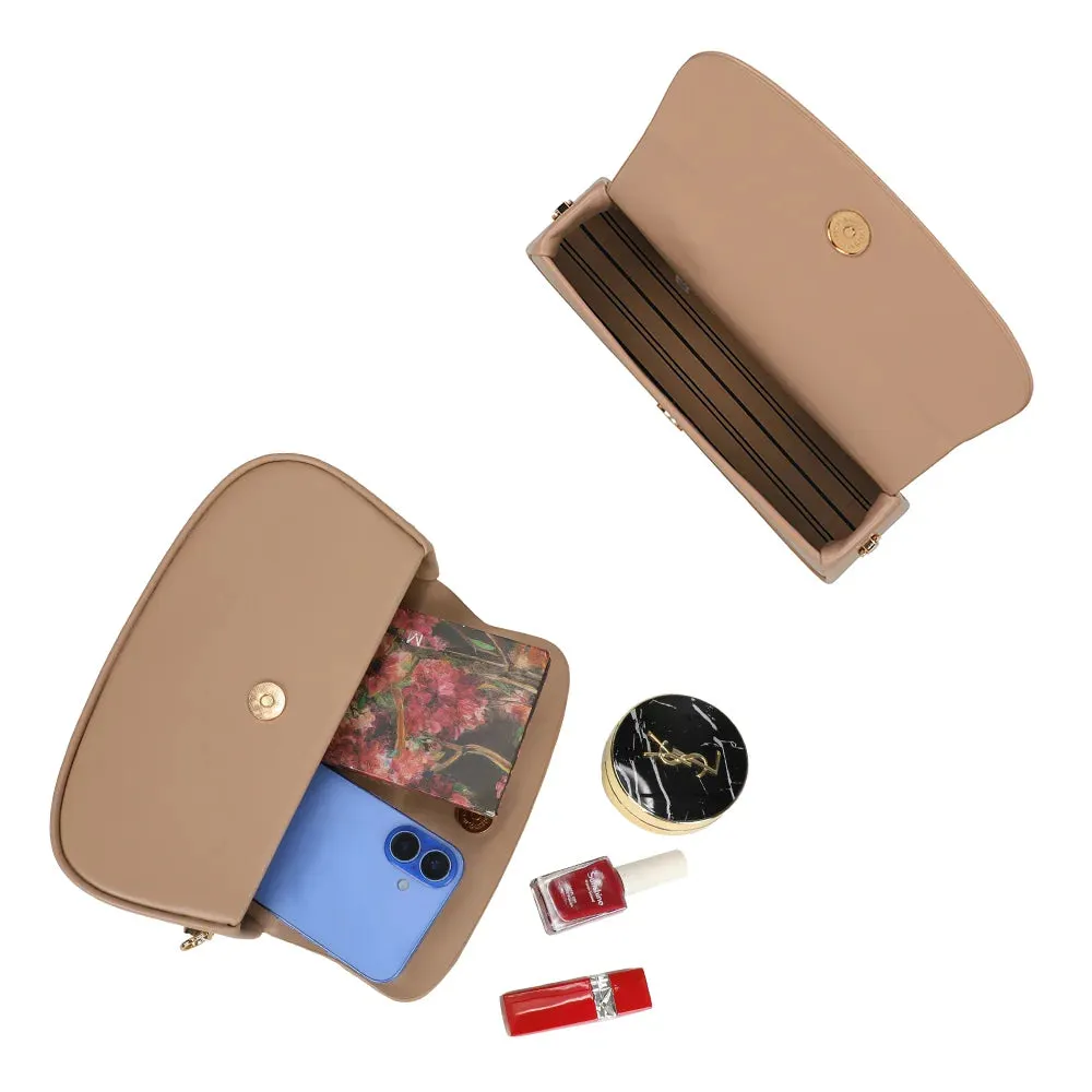 Gallantry Paris La Solyra sac à main rabat Taupe compact