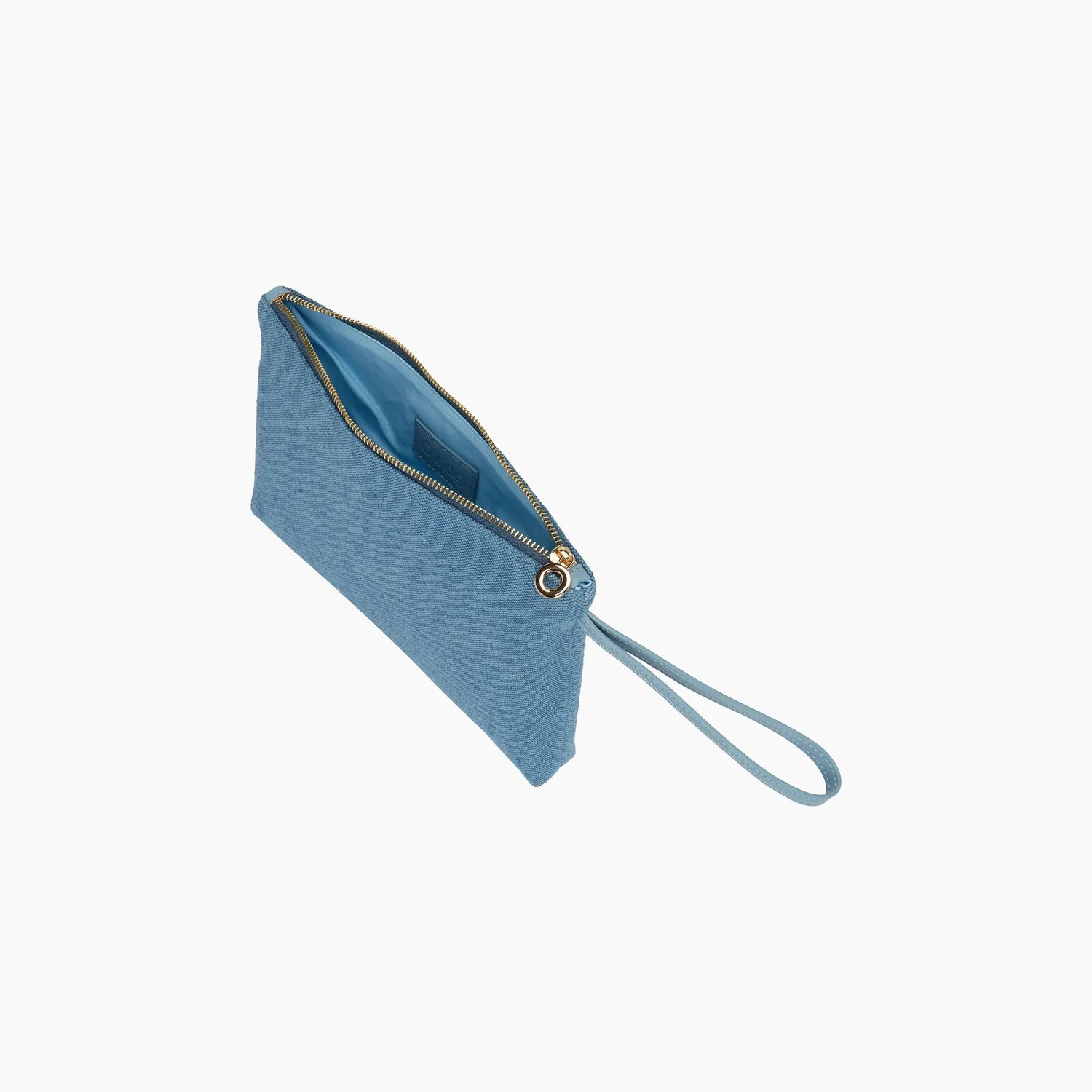 O bag Ponza pochette zip canvas bleu clair