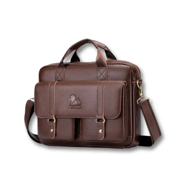 Maison Sacoches Yoris cartable homme cuir Marron 15"