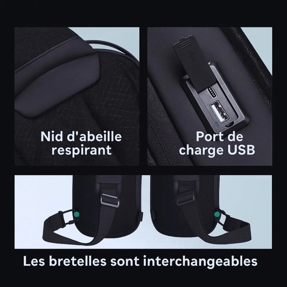 Maison Sacoches Soren sacoche homme noire USB