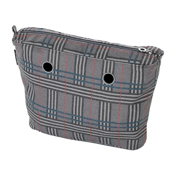 O bag mini sac intérieur zippé écossais bleu lagon