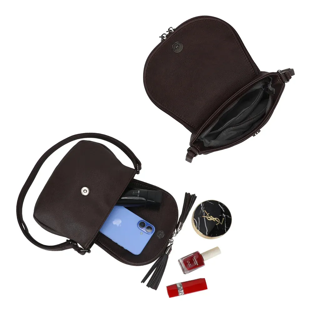 Gallantry La Mokaïa sac bandoulière coffee pompons