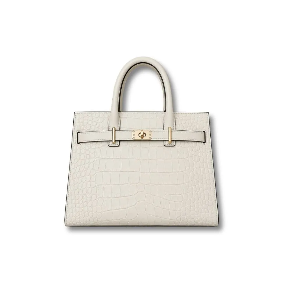 Maison Sacoches Sienna sac à main cuir bleu effet croco
