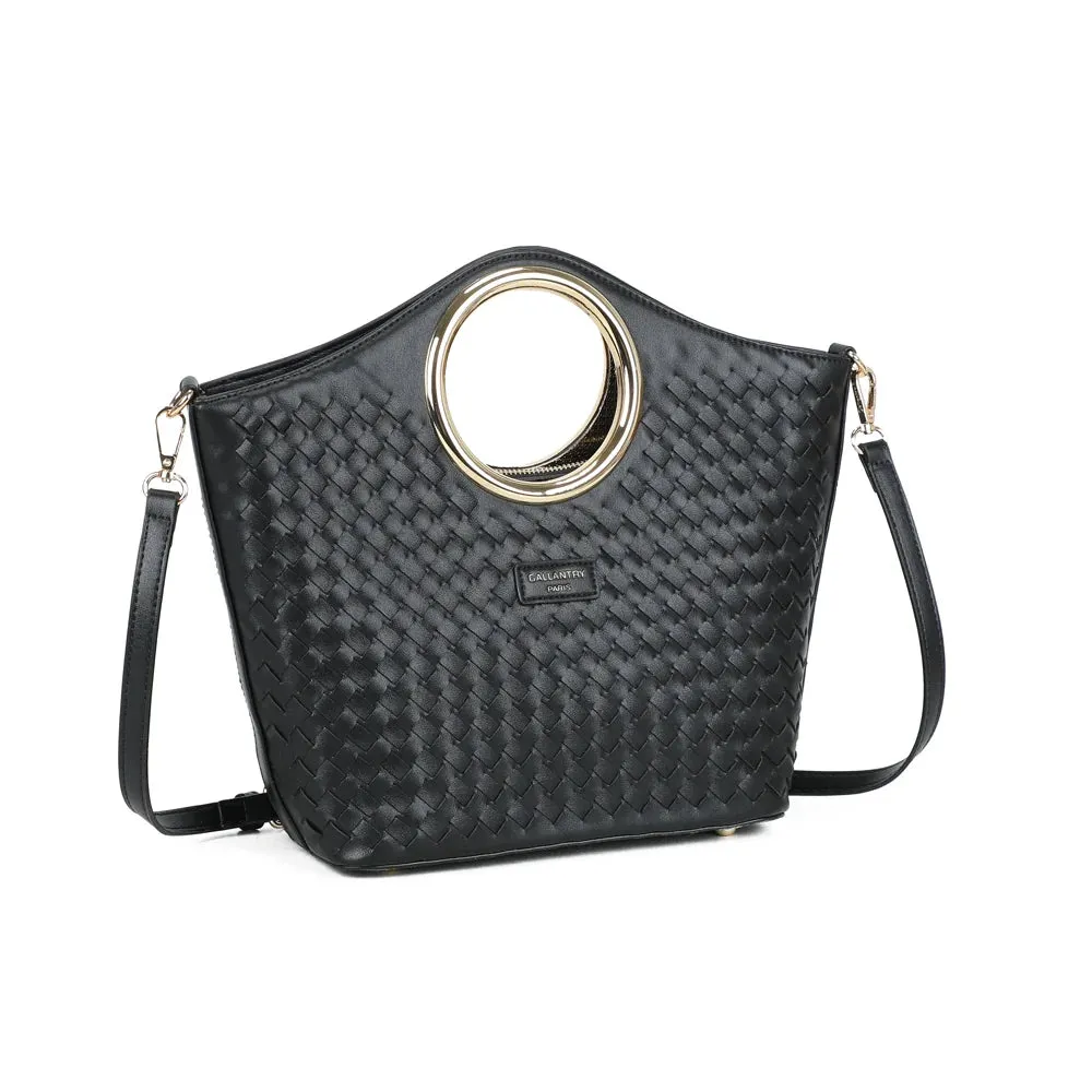 Gallantry Paris Portofino sac à main noir tressé