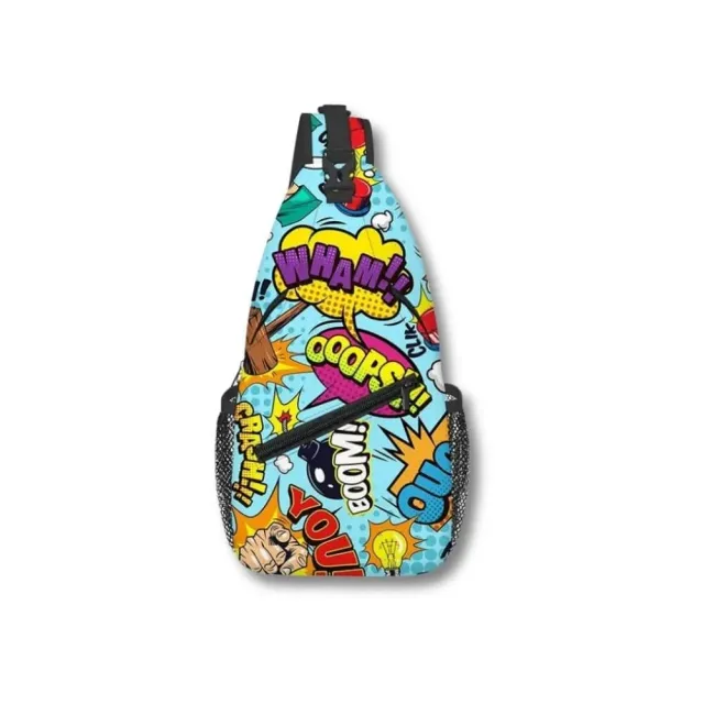 Maison Sacoches Vibe sac bandoulière ado bleu graphique