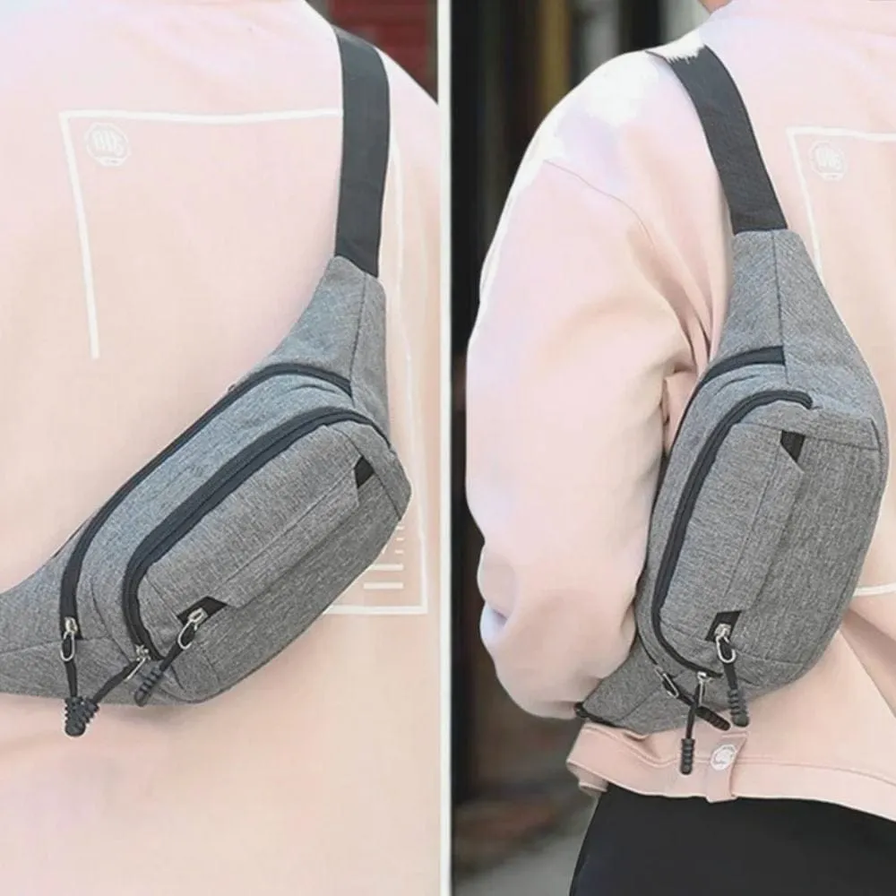 Maison Sacoches Norren sac banane gris Oxford imperméable