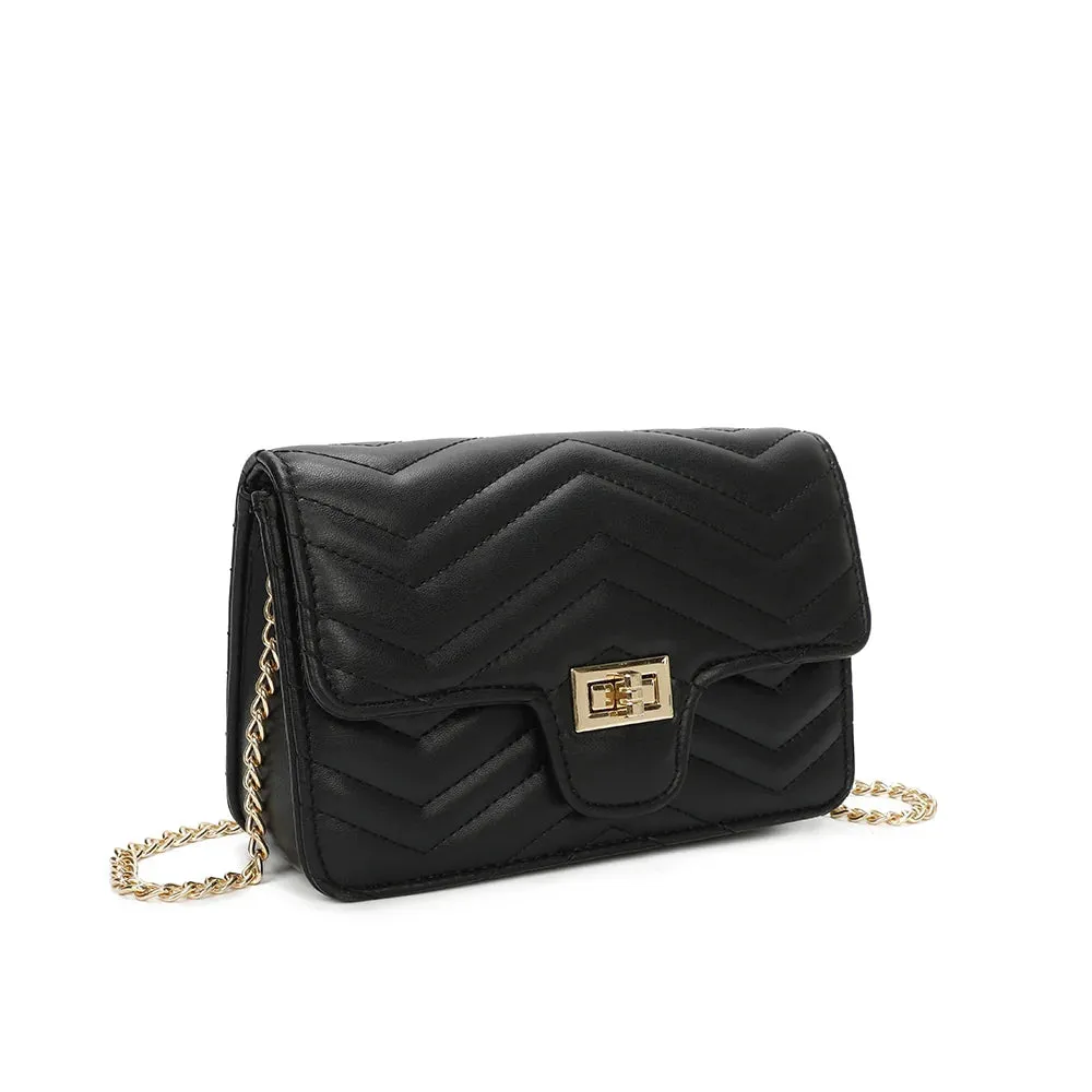 Gallantry Allegra sac à main chaîne noir matelassé