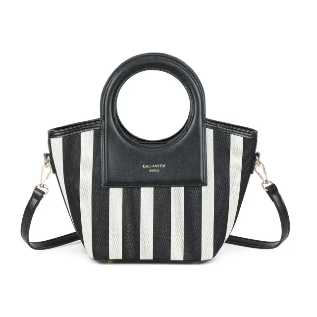 Gallantry Paris Marbella sac main rayé khaki beige