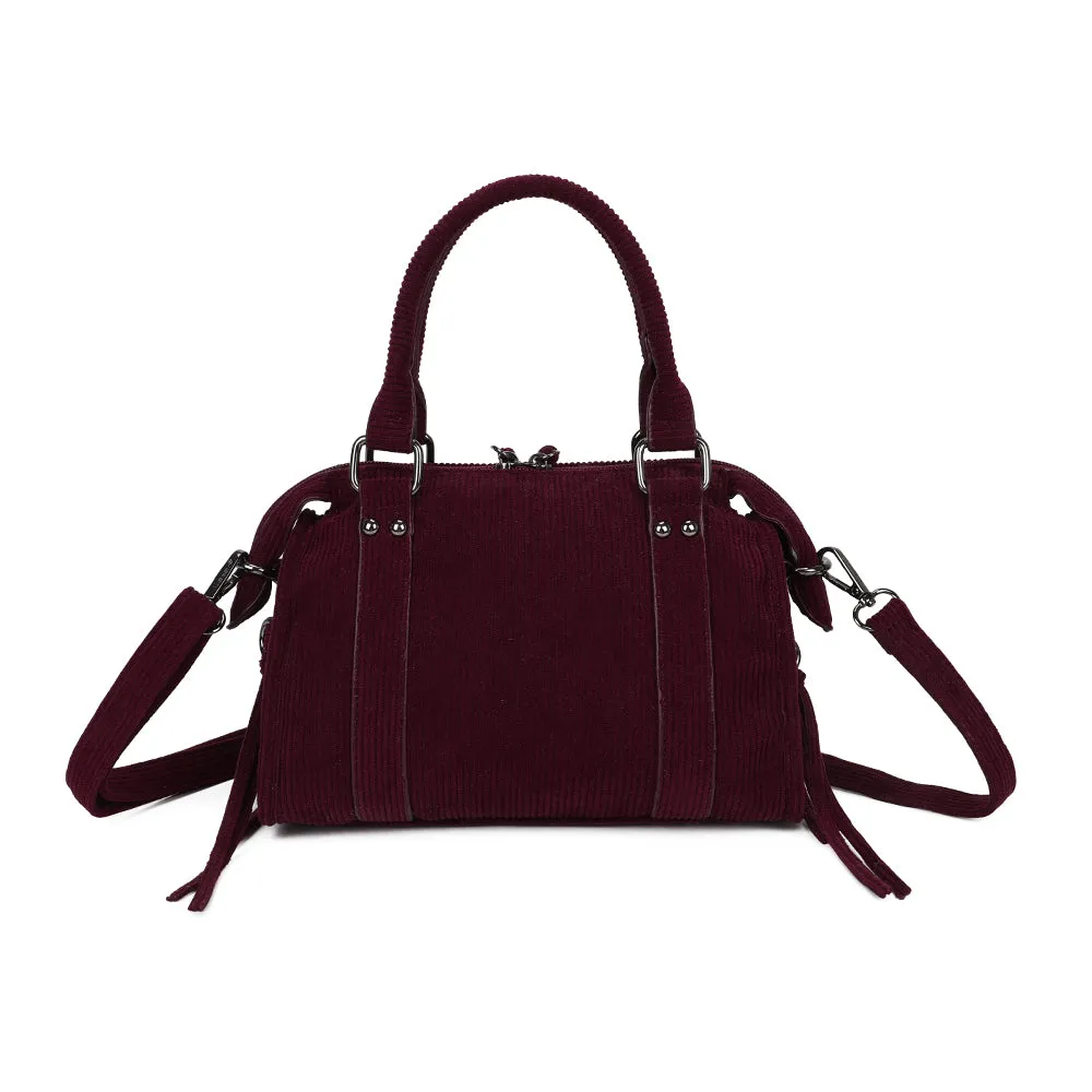 Gallantry La Vinoria sac à main bordeaux velours côtelé