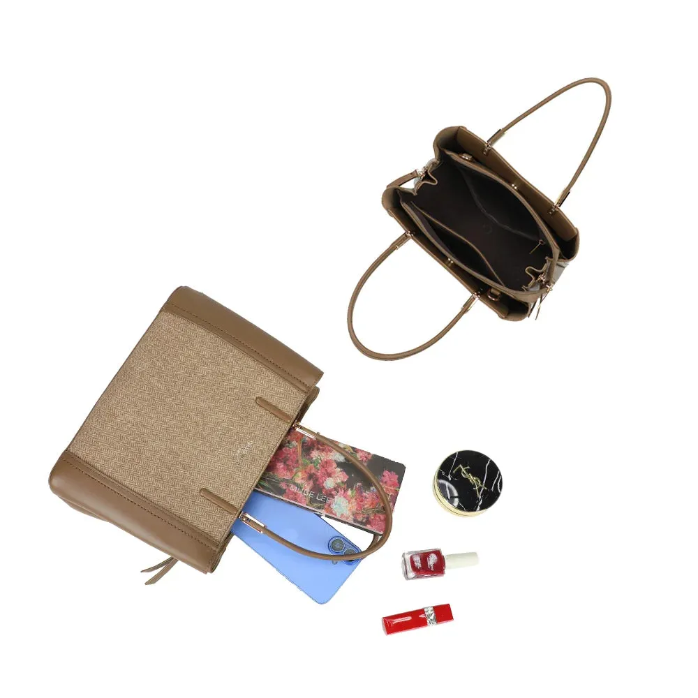 Gallantry Valdora sac à main taupe 27 cm chevrons