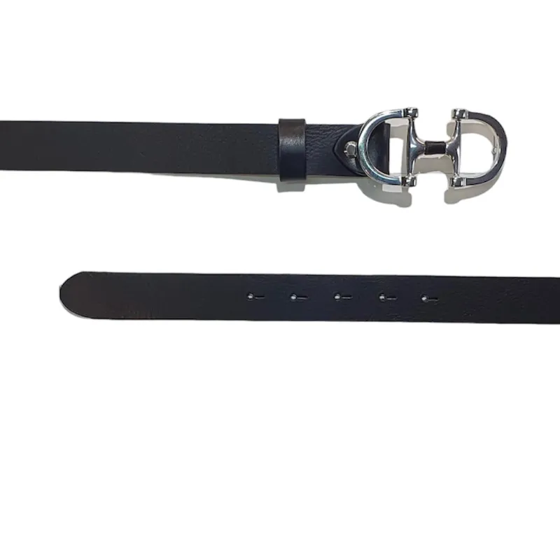 Hexagone Cuir Mors ceinture cuir Noir 90 cm