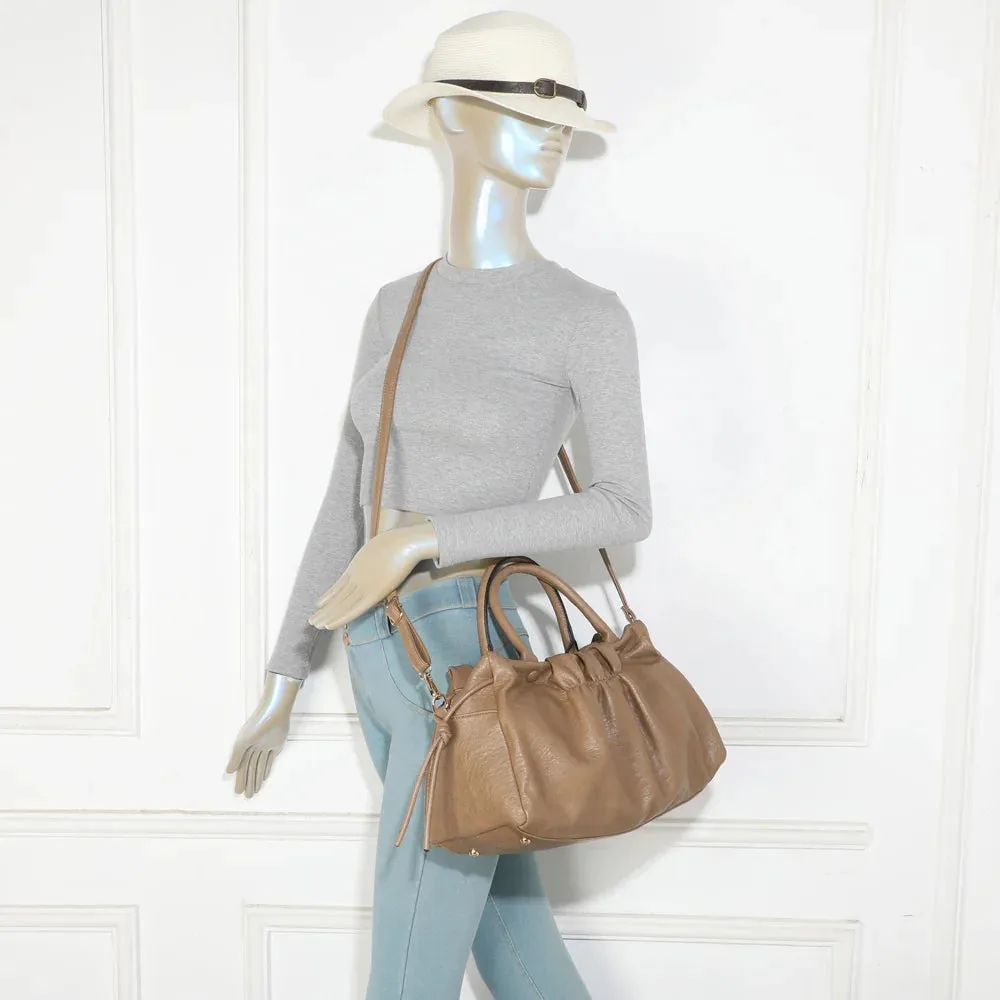 Gallantry Paris Le Minimaliste sac à main taupe foncé froncé