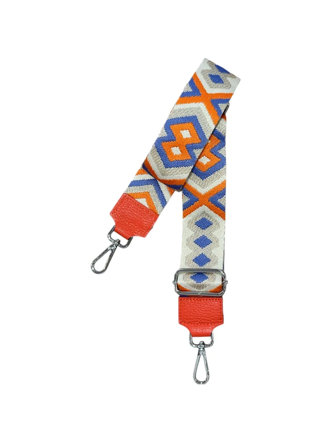 Hexagone Cuir Boem anse sac nylon aqua tressé 5 cm