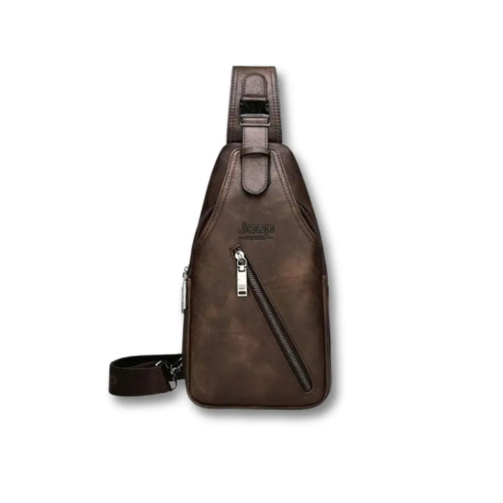 Jeep Buluo sacoche cuir homme marron bandoulière