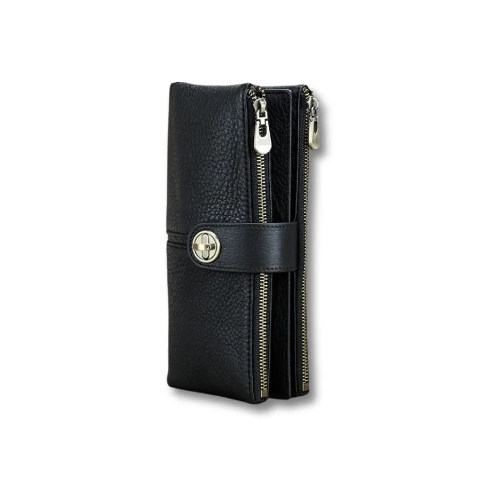 Maison Sacoches Mila portefeuille cuir noir