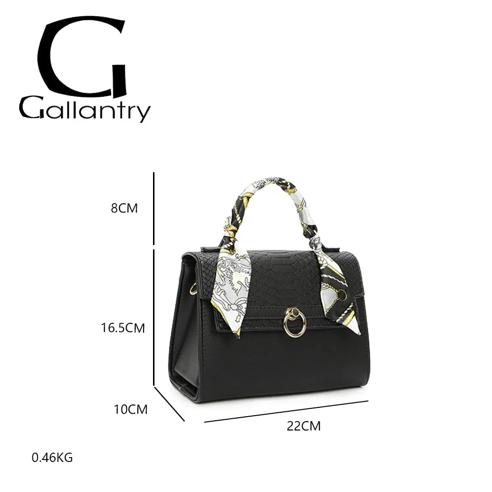 Gallantry Paris Giuliana sac à main noir foulard croco