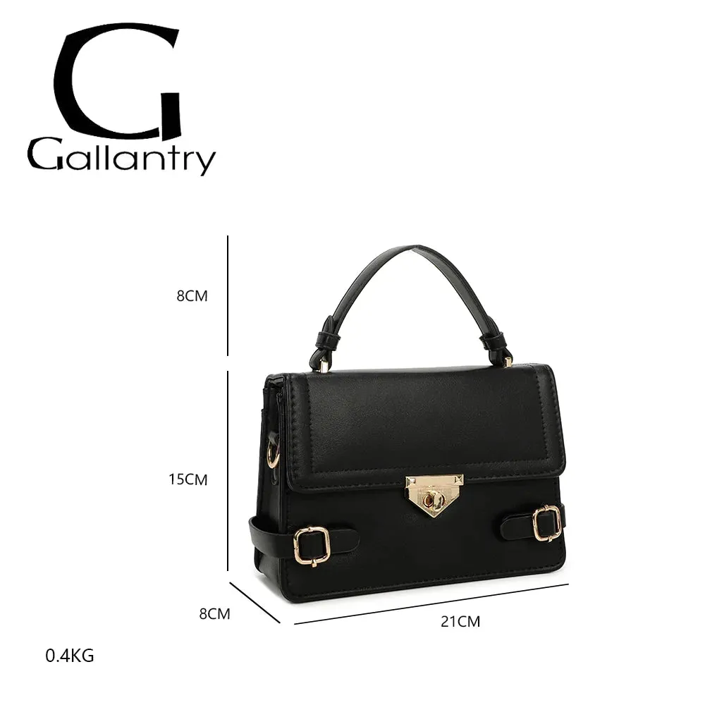 Gallantry Petit Chic petit sac rabat noir doré