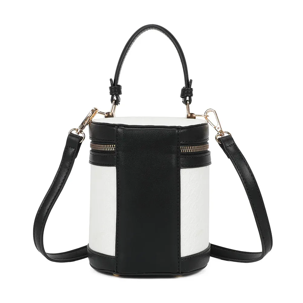 Gallantry Cylia petit sac cylindrique marron beige