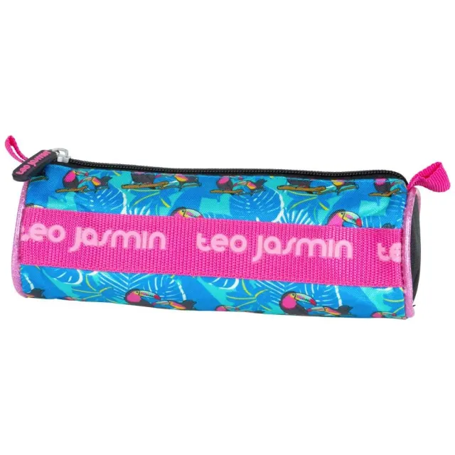Téo Jasmin Jasmine trousse ronde chat bleu 22 cm