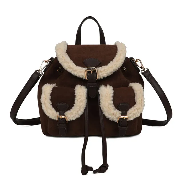 Gallantry Paris Le Sherpa sac à main coffee effet mouton