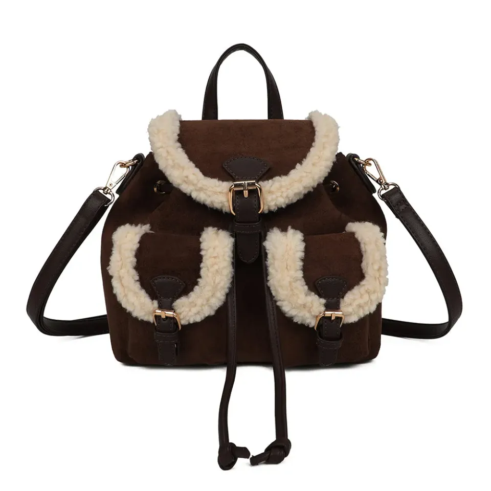Gallantry Paris Le Sherpa sac à main coffee effet mouton