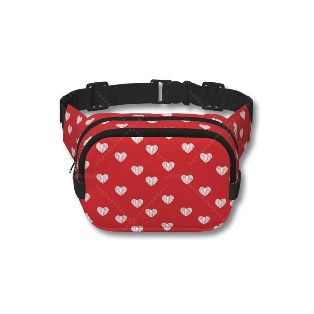 Maison Sacoches Love banane rouge femme motif cœur