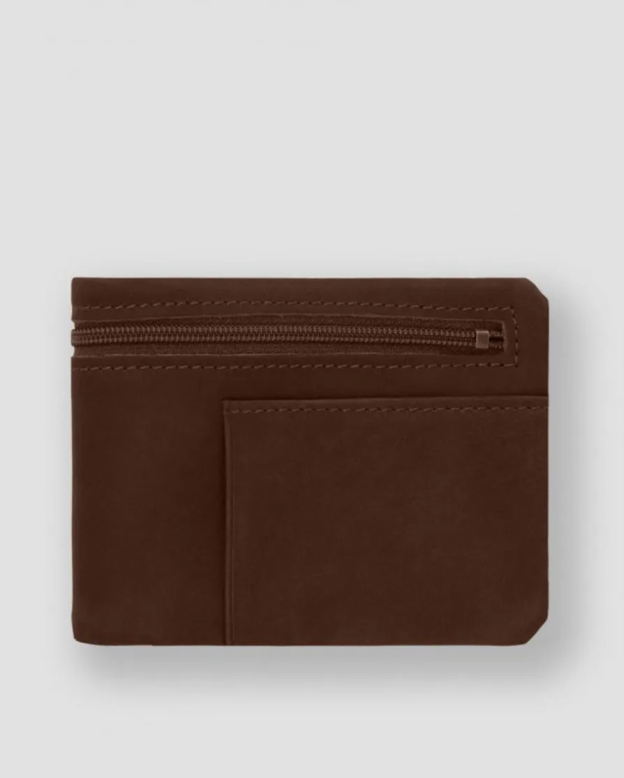 Hexagone Cuir Baroudeur portefeuille cuir noir zippé