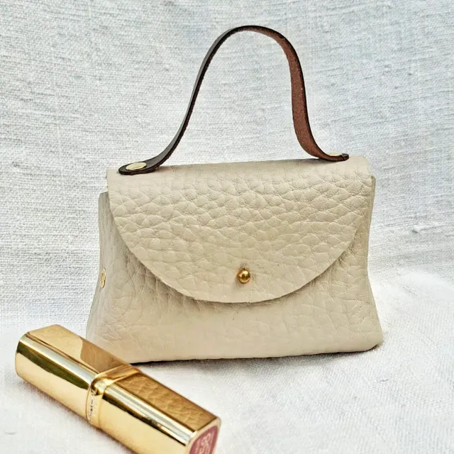 Atelier Anne R petit sac cuir blanc cassé grain café