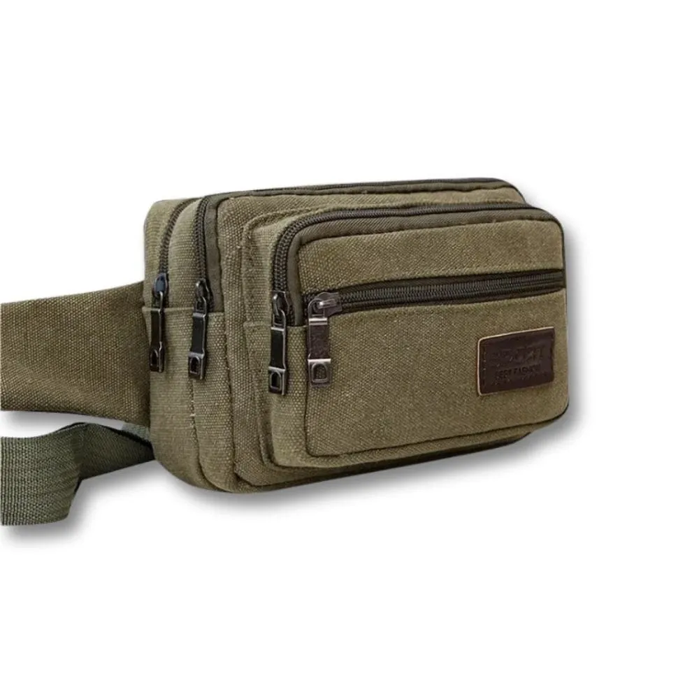 Maison Sacoches Quinlan sac banane vert toile coton