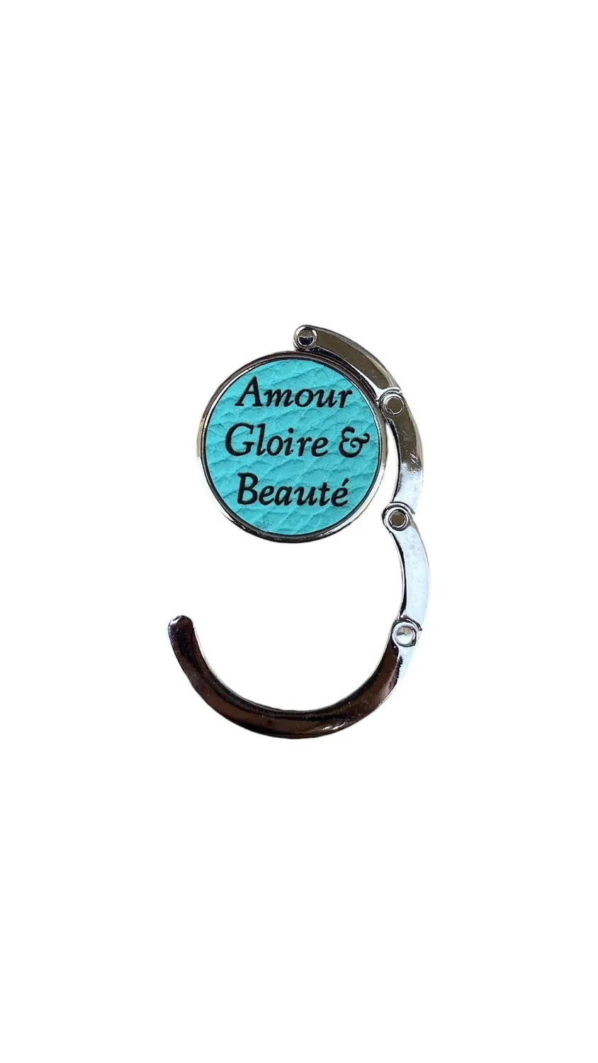 Hexagone Cuir Accroche-Sac Amour accroche sac Bleu Jean