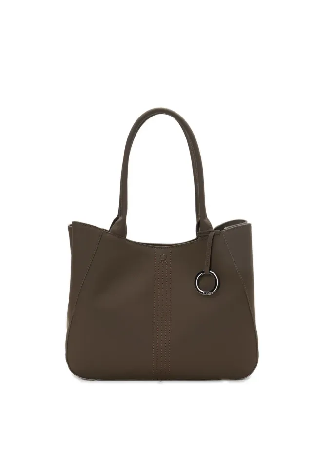 O bag Courmayeur shopper tissu gommé chocolat