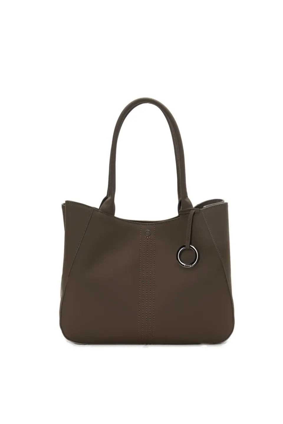 O bag Courmayeur shopper tissu gommé chocolat