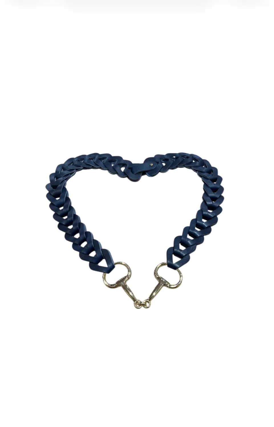 Hexagone Cuir Enfilage ceinture cuir noir argenté