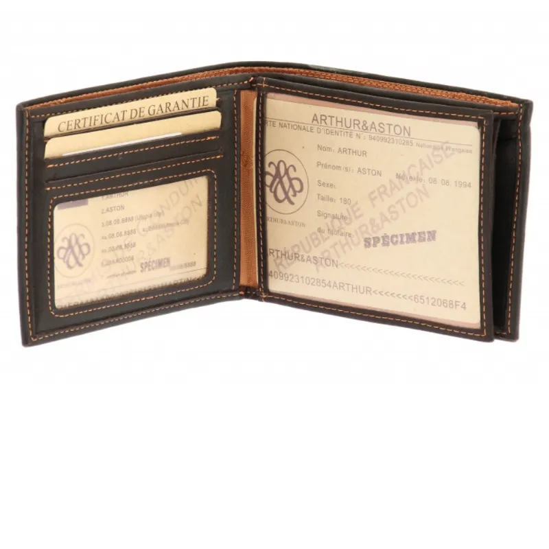Hexagone Cuir AA Horizon portefeuille noir
