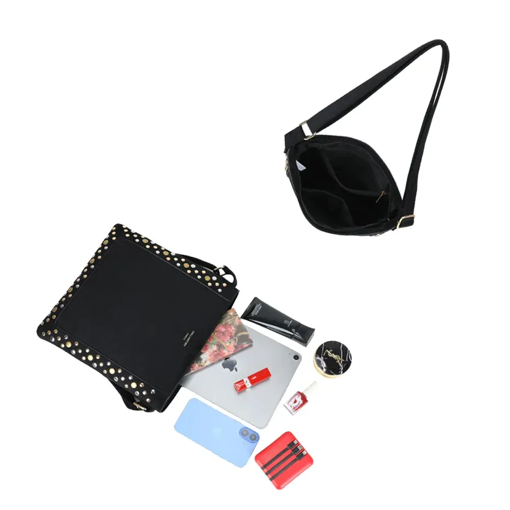 Gallantry Velia sac bandoulière noir à clous