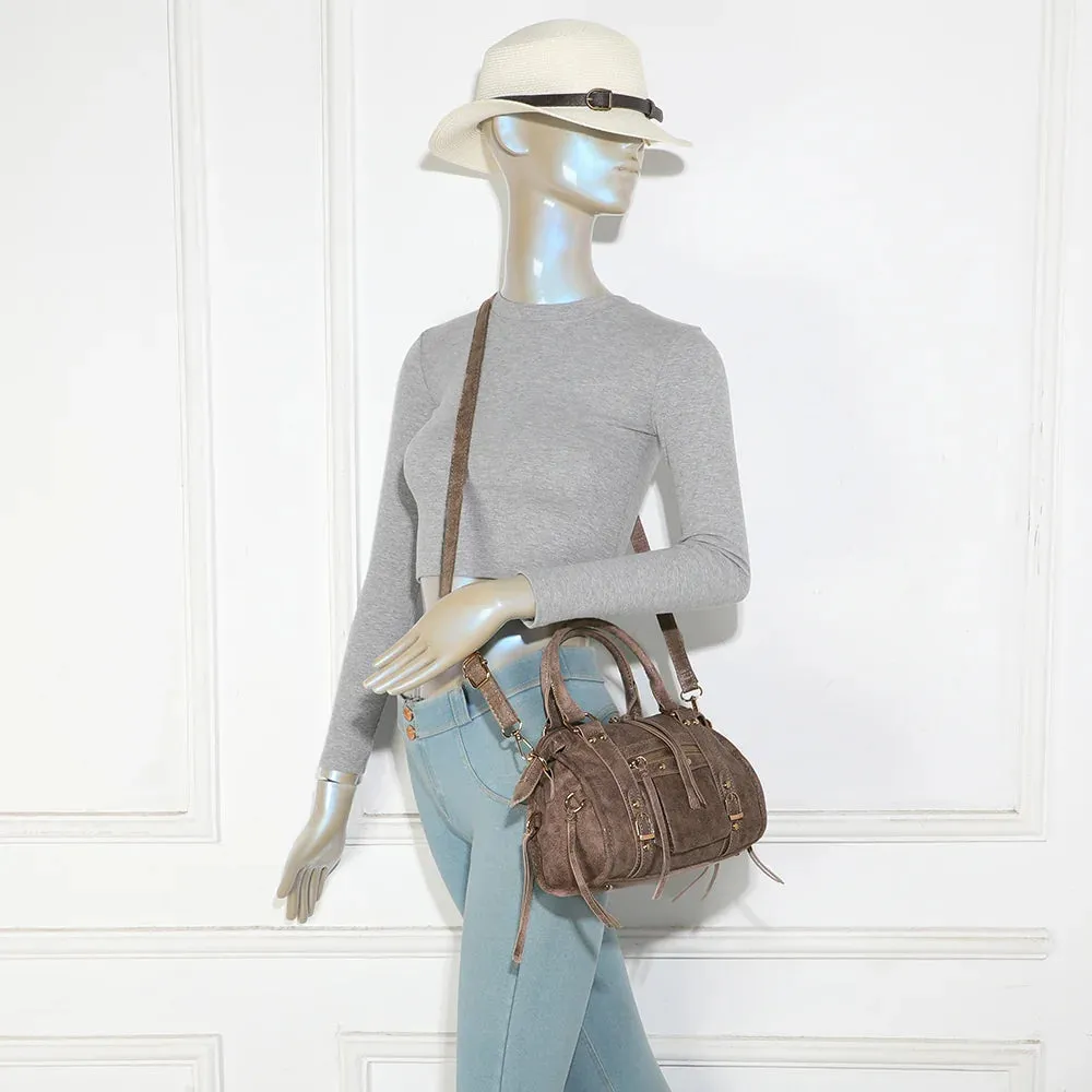 Gallantry Paris Skyla Velvet sac bandoulière taupe